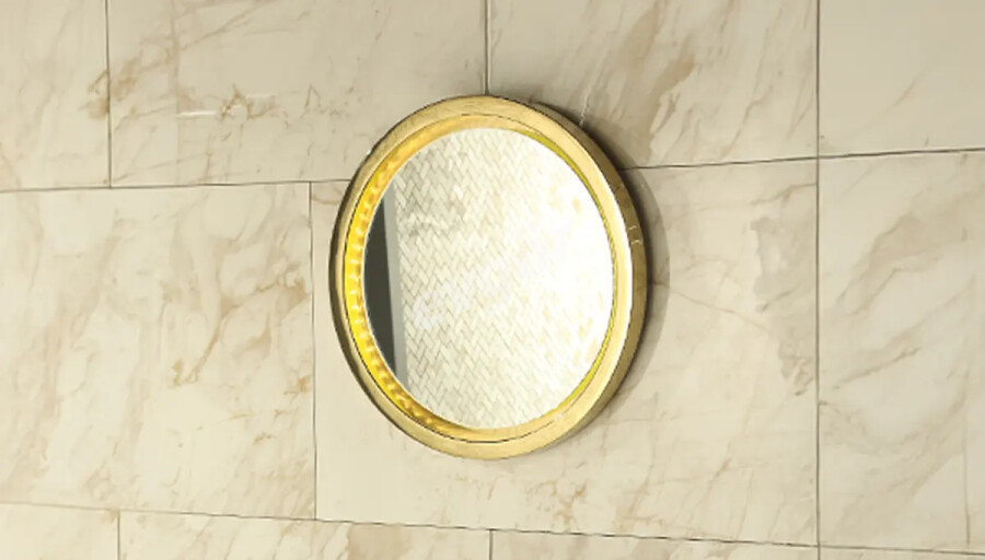 Perlino Gold Yuvarlak Banyo Aynası