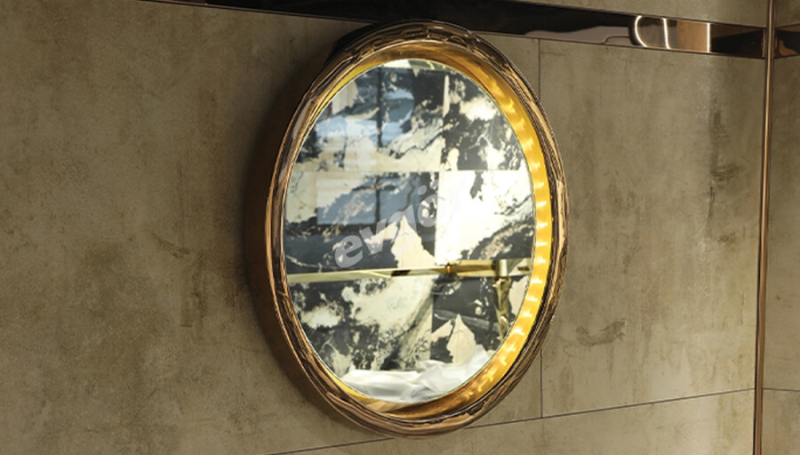 Perlino Rose Yuvarlak Banyo Aynası