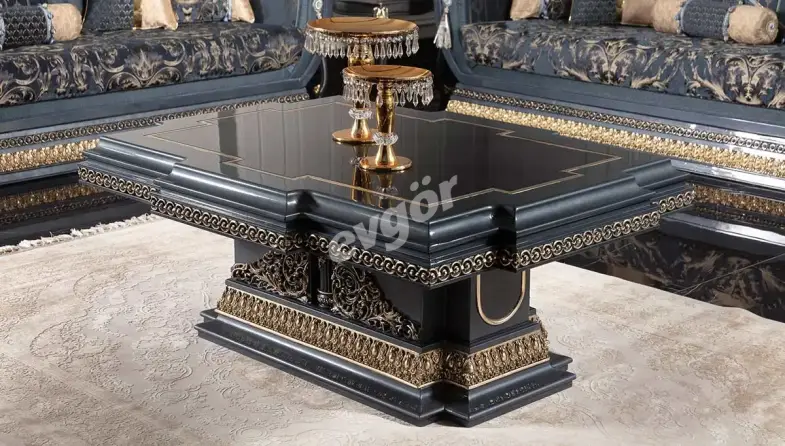 Piraye Mavi Klasik Orta Sehpa - 1