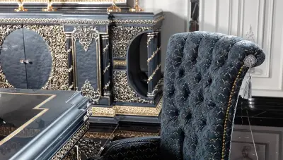 Piraye Mavi Klasik Sandalye - 2