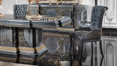 Piraye Mavi Klasik Sandalye - 1