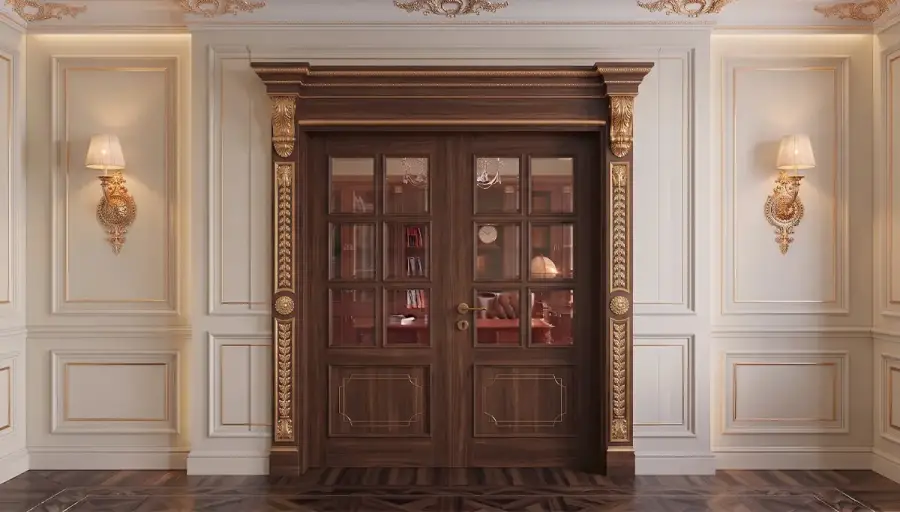 Porte Décorative Classique à Double Battant Kardelen - 1