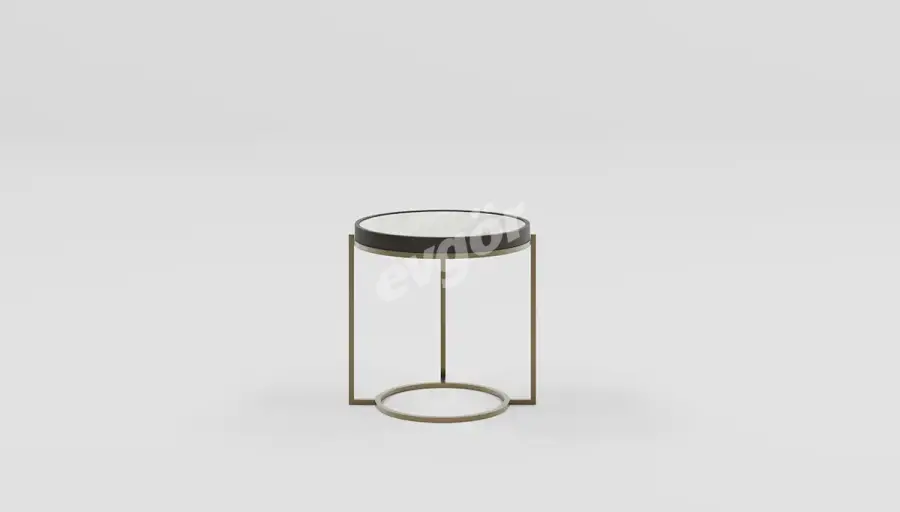 Raven Modern Seramik Yuvarlak Yan Sehpa - 1