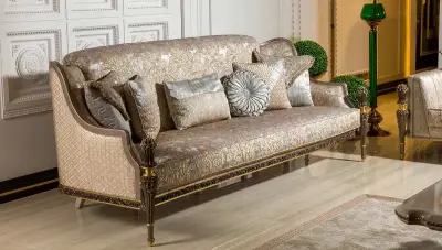 Truva Krem Lüks Koltuk Takımı - 4