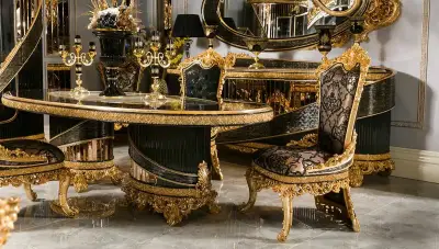 Royal Siyah Klasik Yemek Odası - 3