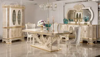 Şahmaran Beyaz Klasik Yemek Odası - 1