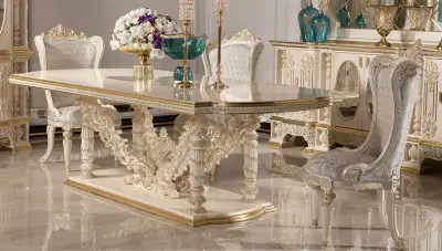 Şahmaran Beyaz Klasik Yemek Odası - 2