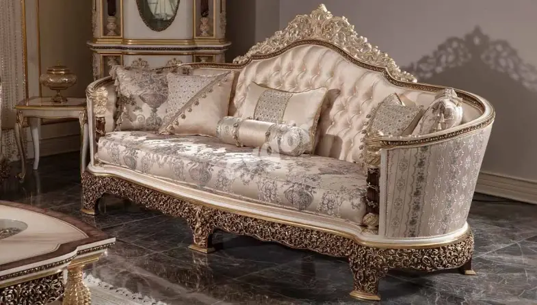 Şahmaran Krem Klasik Taçlı Kanepe - 1