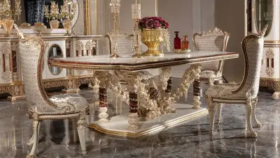 Şahmaran Krem Klasik Yemek Odası - 2