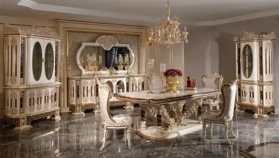 Şahmaran Krem Klasik Yemek Odası - 1