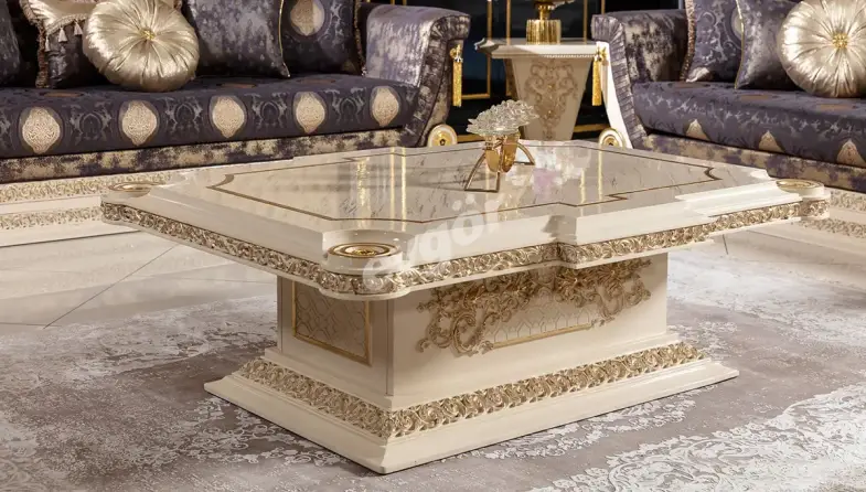 Saraylı Krem Klasik Orta Sehpa - 1