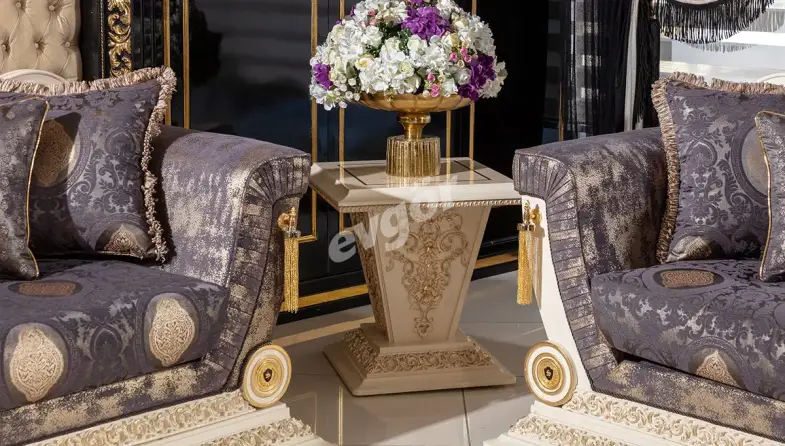 Saraylı Krem Klasik Yan Sehpa - 1