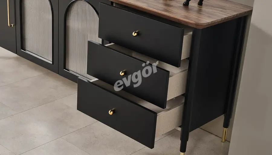 Sarina Siyah Modern Yemek Odası - 4