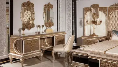 Selçuklu Krem Klasik Yatak Odası - 7