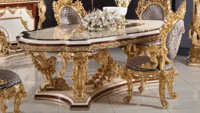 Sultan Krem Klasik Yemek Masası