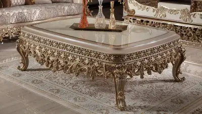 Taç Mahal Krem Klasik Koltuk Takımı - 6