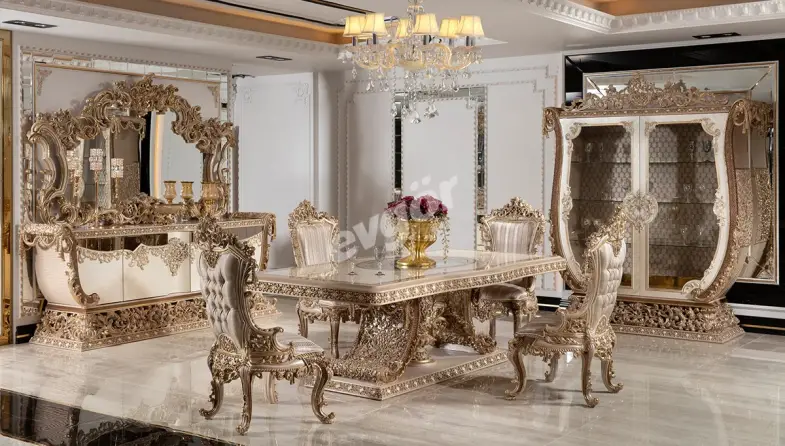 Taç Mahal Krem Klasik Yemek Odası - 1