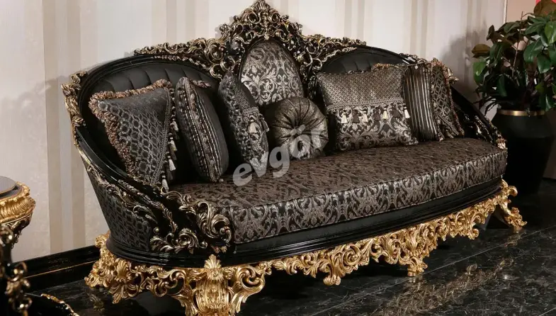 Tandiya Siyah Klasik Üçlü Koltuk - 2