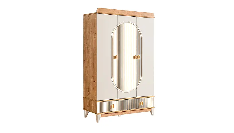 Armoire 3 Portes en Chêne Vanille