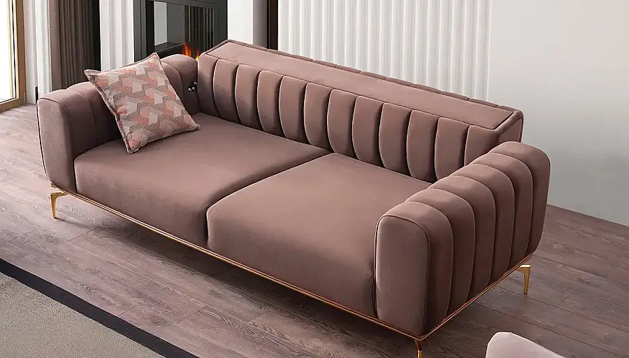 Vesta Canapé-lit Trois Places Beige Moderne - 2