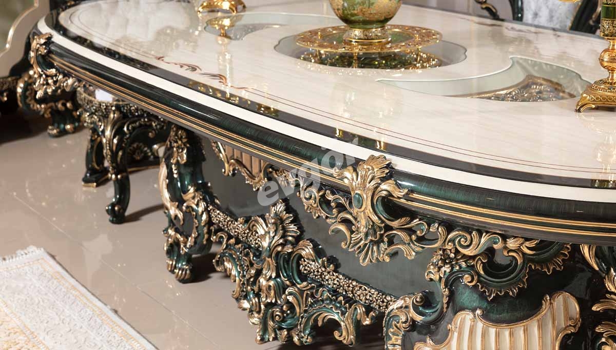 Viyola Yeşil Klasik Yemek Masası - 2