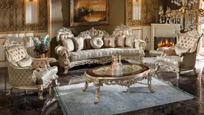 Yakut Bordo Klasik Koltuk Takımı - 1