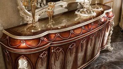 Yakut Bordo Klasik Yemek Odası - 4