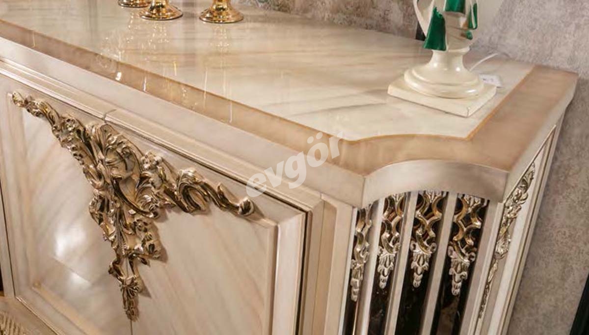 Zarafet Beyaz Klasik Yemek Odası - 7