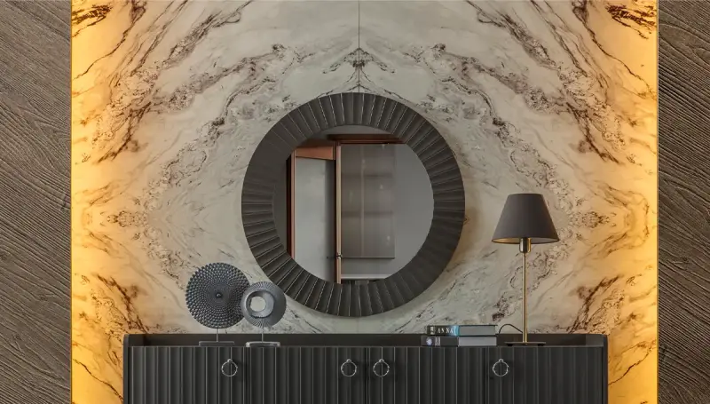 Zenose Antrasit Modern Konsol Aynası