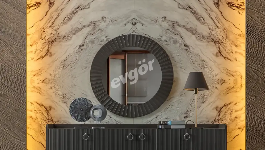 Zenose Antrasit Modern Konsol Aynası - 1