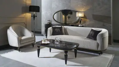 Gucci Black Sofa Set