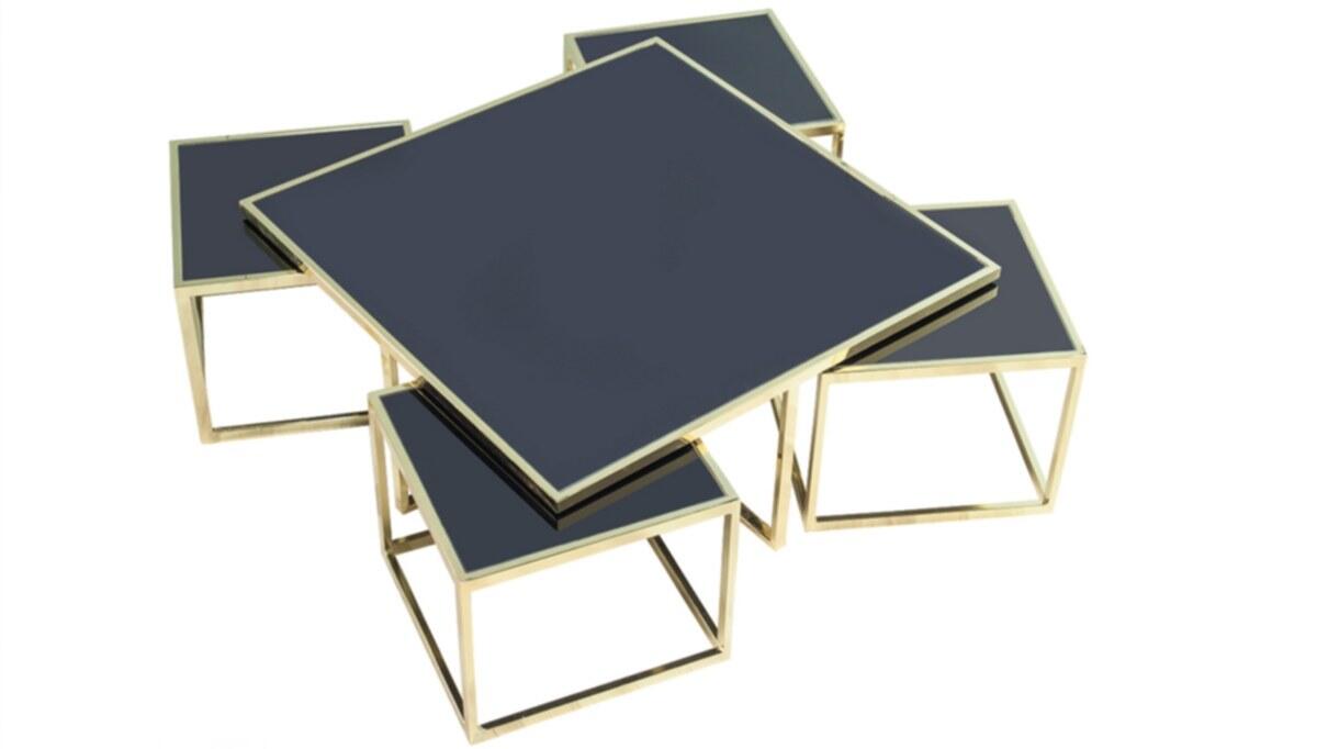 Gusina Gold Metal Coffee Table - Thumbnail