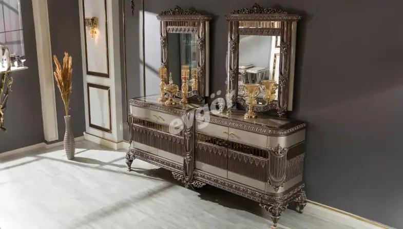 Hanzade Krem Klasik Konsol + Ayna - 1