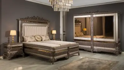 Hanzade Krem Klasik Yatak Odası
