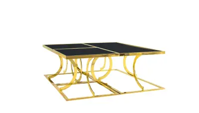 Hayki table basse en métal doré