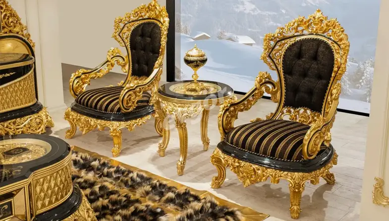 Hazar Siyah Klasik Koltuk Takımı - 5