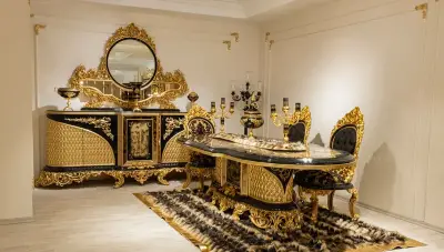 Hazar Siyah Klasik Yemek Odası - 1