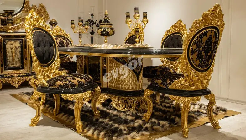 Hazar Siyah Klasik Yemek Odası - 3