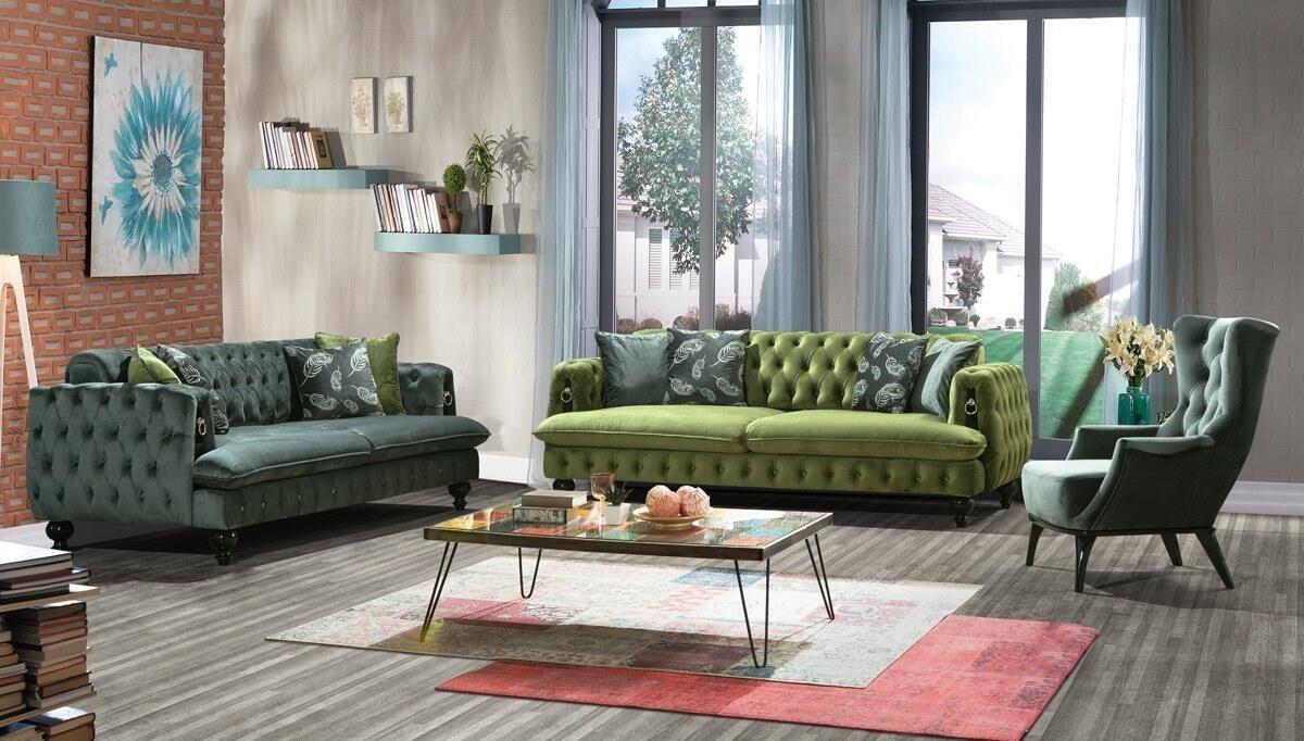 Hermes Yesil Sofa Set