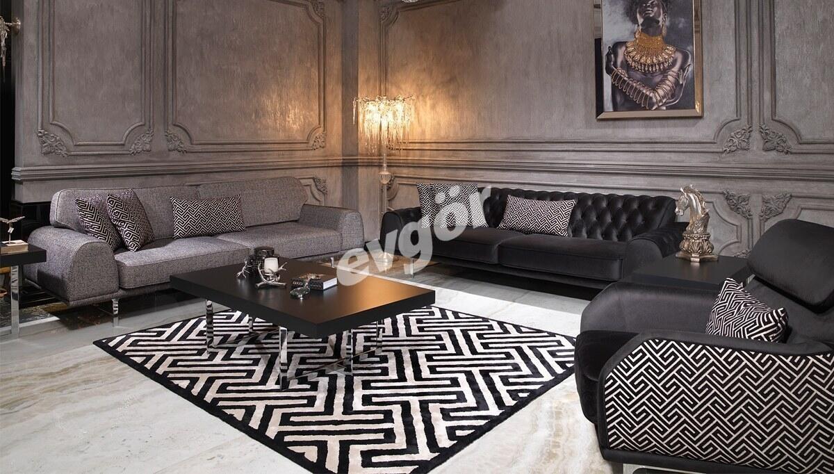 Hisar Black Metal Sofa Set