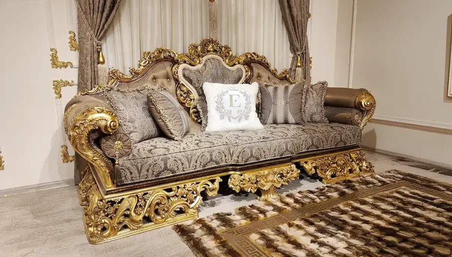 Hümeyra Gri Klasik Üçlü Koltuk - 1