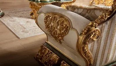 Humeyra Leafy Classic Sofa Set - Thumbnail