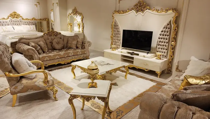 İnci Krem Klasik Koltuk Takımı - 1