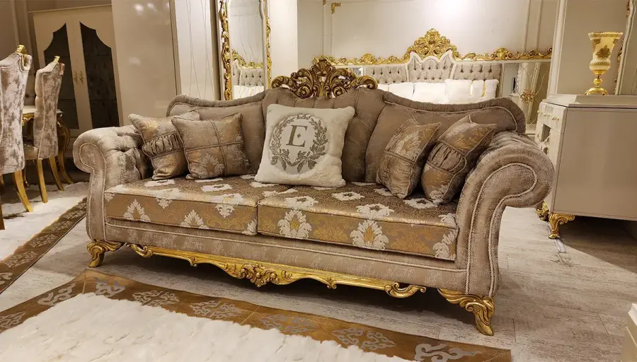 İnci Krem Klasik Salon Takımı - 3