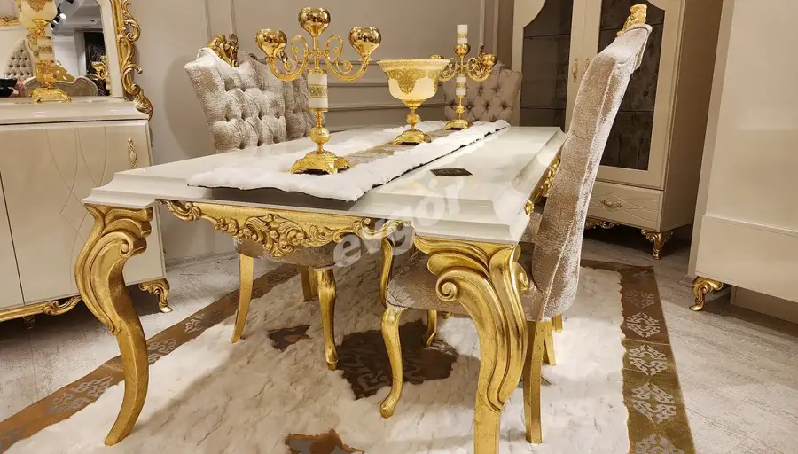 İnci Krem Klasik Salon Takımı - 8