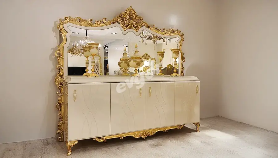 İnci Krem Klasik Salon Takımı - 11