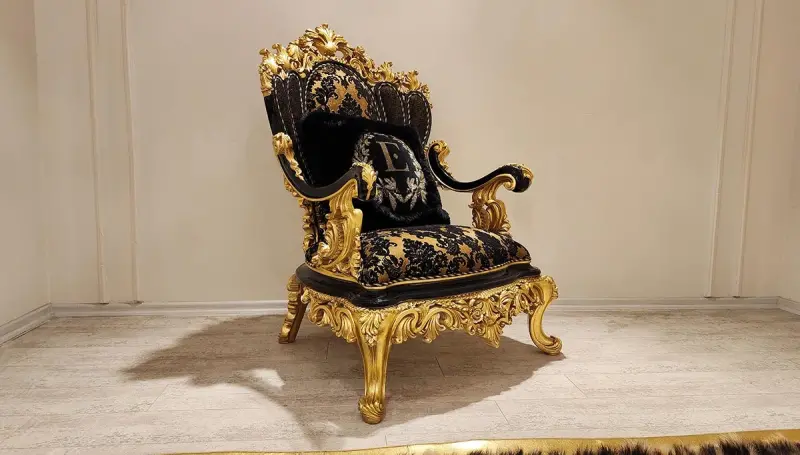 Kamelya Siyah Klasik Berjer