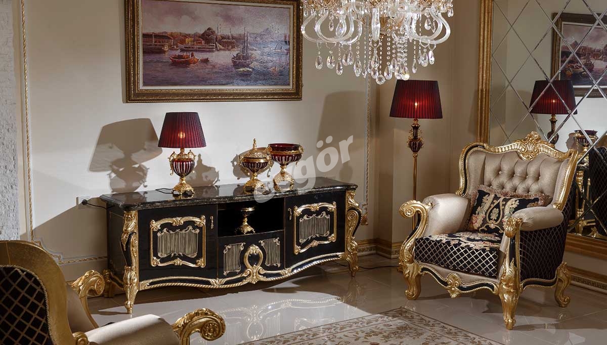 Kayihan Black Classic TV Stand - 2