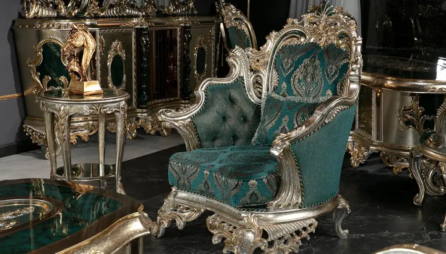 Lapseki Yeşil Klasik Koltuk Takımı - 5