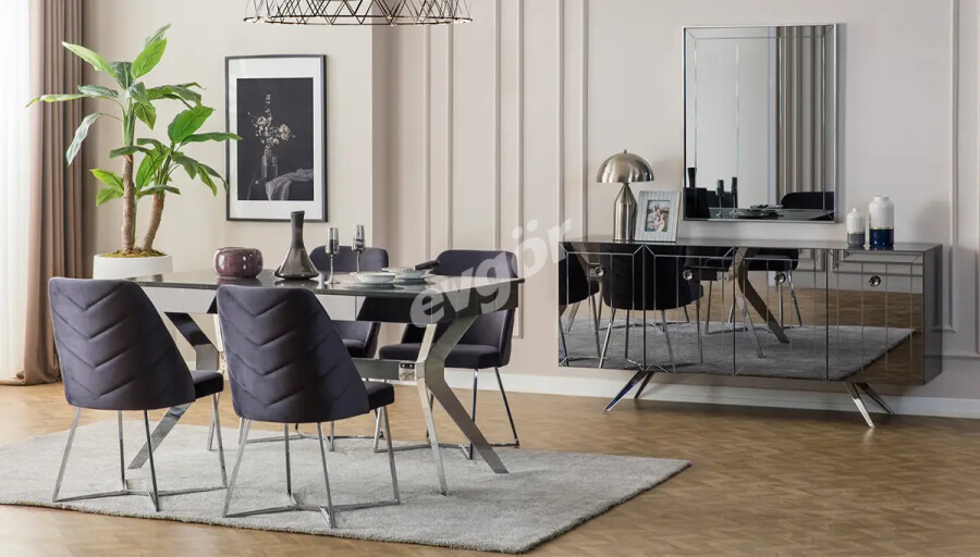 Lekza Antrasit Modern Yemek Odası
